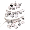 Alloy Skull Finger Rings Sets for Women PW-WG6A396-01-3