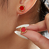 Flat Round 201 Stainless Steel Stud Earrings HI5759-2-1