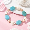 Synthetic Turquoise & Acrylic & Glass Pearl Beaded Stretch Bracelets for Women BJEW-JB13784-1