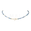 Summer Beach Dyed Natural Fire Crackle Agate Round Beaded Necklaces NJEW-JN05262-02-3
