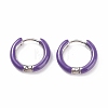 Two Tone 304 Stainless Steel Chunky Huggie Hoop Earrings with Enamel for Women EJEW-C043-11-04P-2