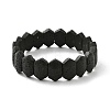 Rhombus Frosted Natural Lava Rock Bead Stretch Bracelets for Women Men BJEW-C097-03A-4