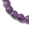 Natural Amethyst & Lava Rock Round Beaded Stretch Bracelets for Women BJEW-JB10797-02-4