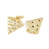 Brass Micro Pave Clear Cubic Zirconia Charms KK-A269-35G-2