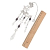 Halloween Bat Moon Stainless Steel & Brass & Glass Beads Suncatchers HJEW-TA00500-3