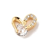 Brass Pave Clear Cubic Zirconia Beads KK-P340-59G-1