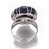 Adjustable Synthetic Blue Goldstone Finger Rings RJEW-L090-B09-3