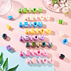 50Pcs 5 Styles UV Plating Opaque Acrylic Beads PACR-TA0001-31A-9