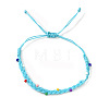 Glass Round Beads Braided Bead Bracelets IA6330-4-1