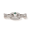 Brass Micro Pave Cubic Zirconia Fold Over Clasps KK-D259-07P-1