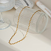 Stainless Steel Wavy Snake Chain Necklaces for Women MB0752-1-3