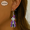 Cat Shape with Skeleton Acrylic Dangle Earrings FS-WG9EDFB-01-3