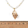 Natural Spiral Shell Pendant Natural Freshwater Shell Column and Round Shell Pearl Beaded Necklaces NJEW-JN06553-4