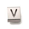 Letter Style 304 Stainless Steel Square Slide Charms STAS-L132-14V-1