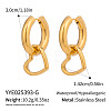 Heart Stainless Steel Hoop Earrings YB7008-1-2