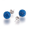 Gifts for Her Valentines Day 925 Sterling Silver Austrian Crystal Rhinestone Ball Stud Earrings for Girl Q286H131-3