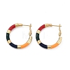 PVD Vacuum Plating 201 Stainless Steel Enamel Hoop Earrings for Women EJEW-B016-33C-4