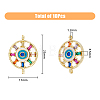 10Pcs Brass Colorful Cubic Zirconia Connector Charms FIND-HY0001-22-2