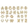 Brass Micro Pave Clear Cubic Zirconia Letter Links Connector Charmss KK-I382-07G-1