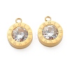 304 Stainless Steel Rhinestone Charms STAS-Z009-17G-1