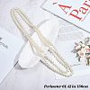 Baking Paint Pearlized Glass Pearl Round Beaded Long Necklaces NJEW-SW00066-03-2