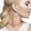 10 Pairs 10 Style Plastic & Resin Imitation Pearl Beaded Hoop Earrings Set EJEW-AN0003-45-5