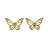 Butterfly Brass Micro Pave Cubic Zirconia Ear Studs EJEW-D304-34G-2