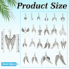 60Pcs Wing Alloy Pendant Decorations HJEW-ME00122-2