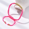 Polyester Cord Braided Bead Bracelets for Women BJEW-L698-01G-09-1