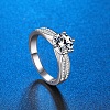 925 Sterling Silver Rhinestones Finger Rings for Women WGFFDD0-06-2