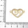 Brass Micro Pave Clear Cubic Zirconia Letter FE Links Connector Charms KK-L268-024G-01-3
