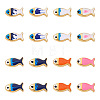 16Pcs 8 Colors Rack Plating Alloy Enamel Beads FIND-TA0002-32-2