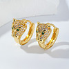 Brass Pave Cubic Zirconia Hoop Earrings NQ9998-2-1