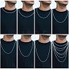 Rhodium Plated 925 Sterling Silver Thin Dainty Link Chain Necklace for Women Men JN1096B-01-5