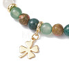 304 Stainless Steel Clover Charm Bracelets BJEW-JB12606-02-3
