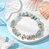 Natural Flower Amazonite Chip Beaded Stretch Bracelets BJEW-JB10689-02-2