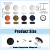48 Bags 8 Colors Flat Round Polyester Covered Aluminum Buttons DIY-NB0016-11-2