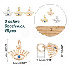 18Pcs 3 Colors Brass Micro Pave Blue Cubic Zirconia Charms FIND-AR0002-01-2