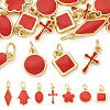 21Pcs 7 Styles Brass Enamel Charms KK-TA0003-19D-1