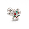 Snowflake Brass Cubic Zirconia Stud Earrings FS-WGD4C14-09-1