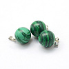 Round Dyed Synthetic Malachite Pendants G-Q434-09-2