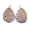 Electroplate Natural Druzy Geode Agate Pendants G-S344-59B-06-2