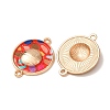 Printed Alloy Enamel Connector Charms AL-CBA2638-02-3