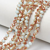 Electroplate Opaque Solid Color Glass Beads Strands EGLA-A034-P6mm-J-2