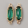 Golden Plated Brass Pave Glass Connector Charms LS-FIND-WH0110-728G-12-1