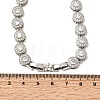 Brass Micro Pave Clear Cubic Zirconia Flat Round Link Chain Necklaces for Women NJEW-B157-18P-4
