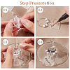 20Pcs Blank Acrylic Heart Pendants Wine Glass Charms with Acrylic Pearl Beads AJEW-BC0003-76-4