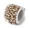 Handmade 304 Stainless Steel ABS Plastic Pearl Beaded Round Link Chains CHS-L032-01G-06-3