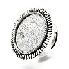 Vintage Adjustable Iron Finger Ring Components Alloy Cabochon Bezel Settings PALLOY-Q300-14AS-NR-1