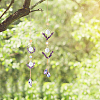 2Pcs 2 Style Teardrop K9 Glass & Natural Amethyst Chip Pendant Decorations HJEW-GO0001-04-6
